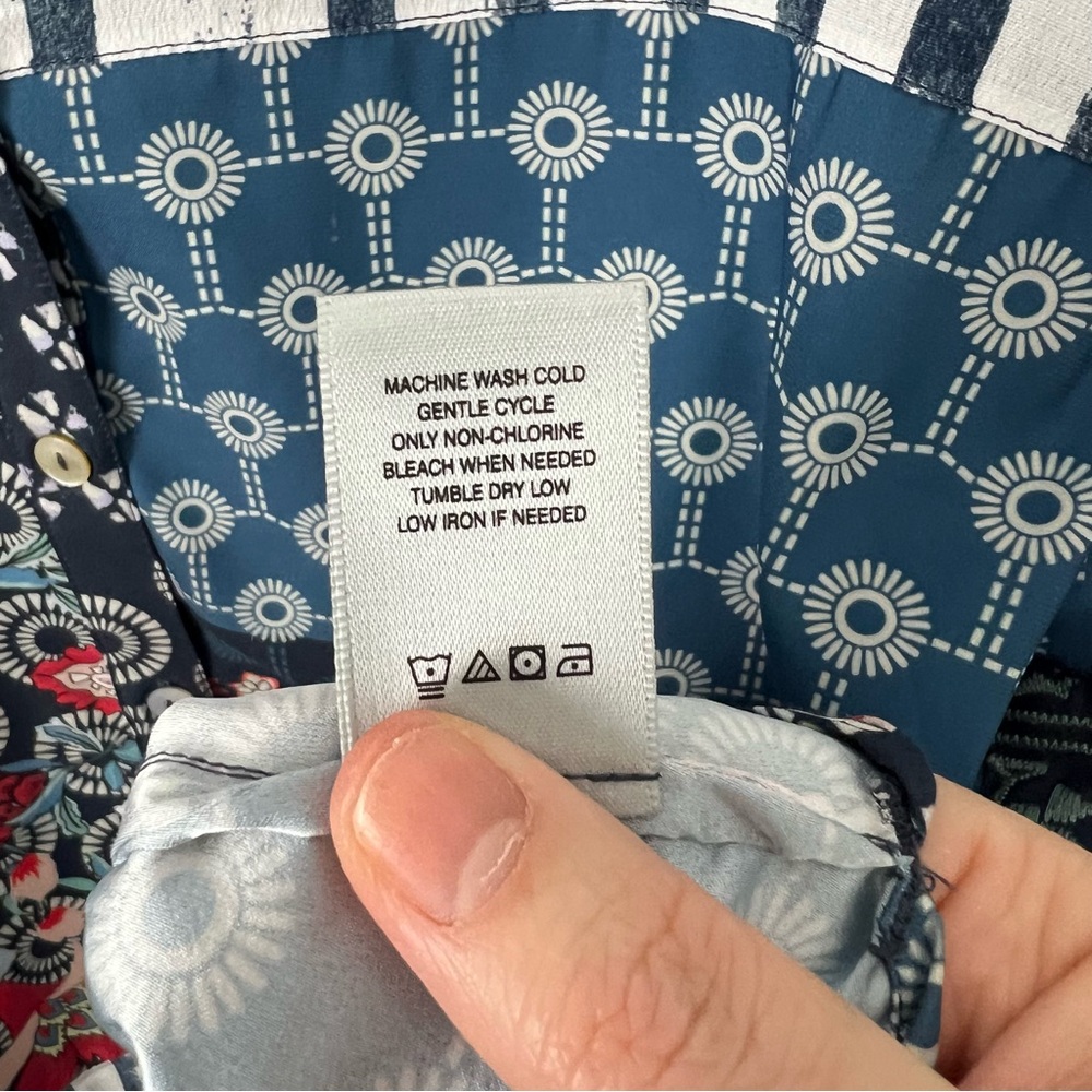 John Mark Multicolor Patchwork Blouse - image 7